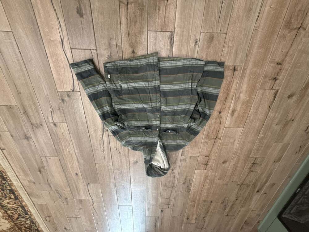 The North Face Sherpa Lined Hooded Flannel Shirt Jacket Size XL Green
